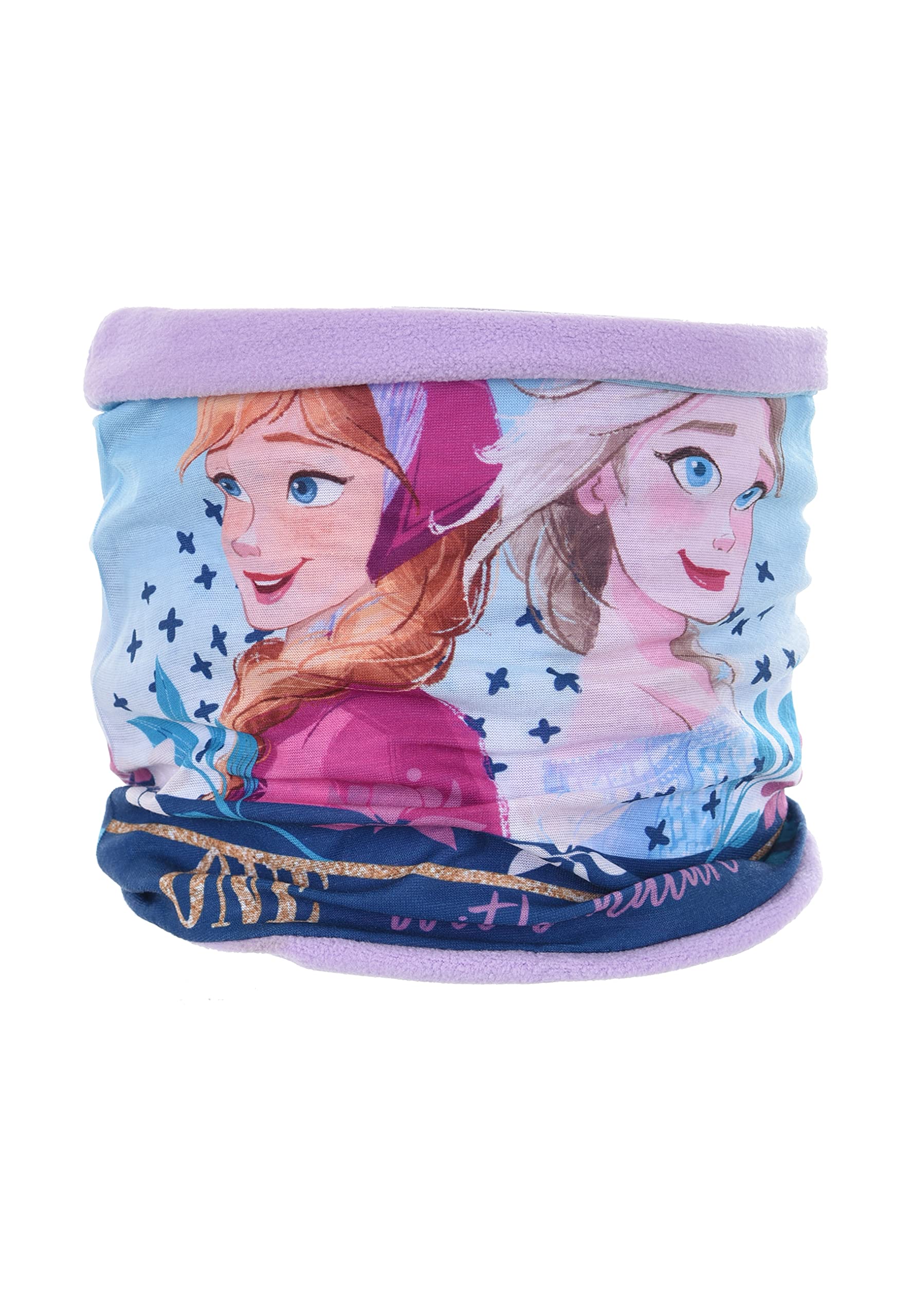 Sun City Frozen - Die Eiskönigin Schal Kinder | Loop | Geschenke für Mädchen | Schlauchschal | Anna und Elsa | Rundschal | Winter | gefüttert mit Fleece | Halstuch (Lila)