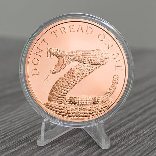 Vista 17 de Don't Tread On Me Give Me Liberty Or Give Me Death Gadsden Snake 1 oz Pure .999 Cobre Redondo Moneda Coleccionable en cápsula No me pises