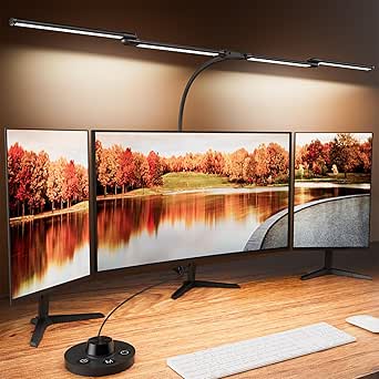 Desk Lamp Clamp Light 24W, 4 Head Bars, 5 Color Modes Dimming