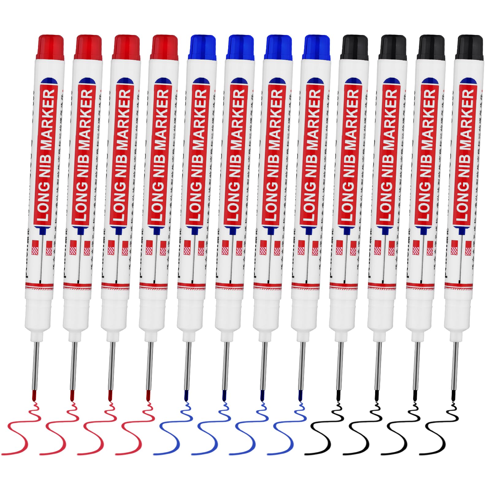 20 PCS Long Nib Marker,20mm Long Head Deep Hole Marker Pens,Longs Nose Markers,Waterproof Construction Markers Marking Tool,Permanent Markers Carpenter Ink marker Pens,Metal marking Pens,White — Amazon image 12