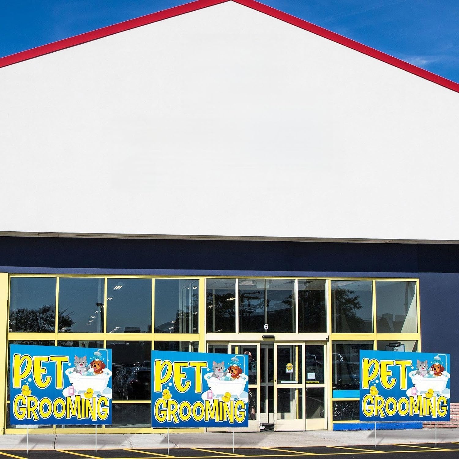 Bucherry 3 Pack Pet Grooming Yard Sign with Stakes 16" x 12" Double Sided Pet Salon Signs for Dog Cat Groomer Shop Outdoor Lawn Advertising Business Promotion image 5