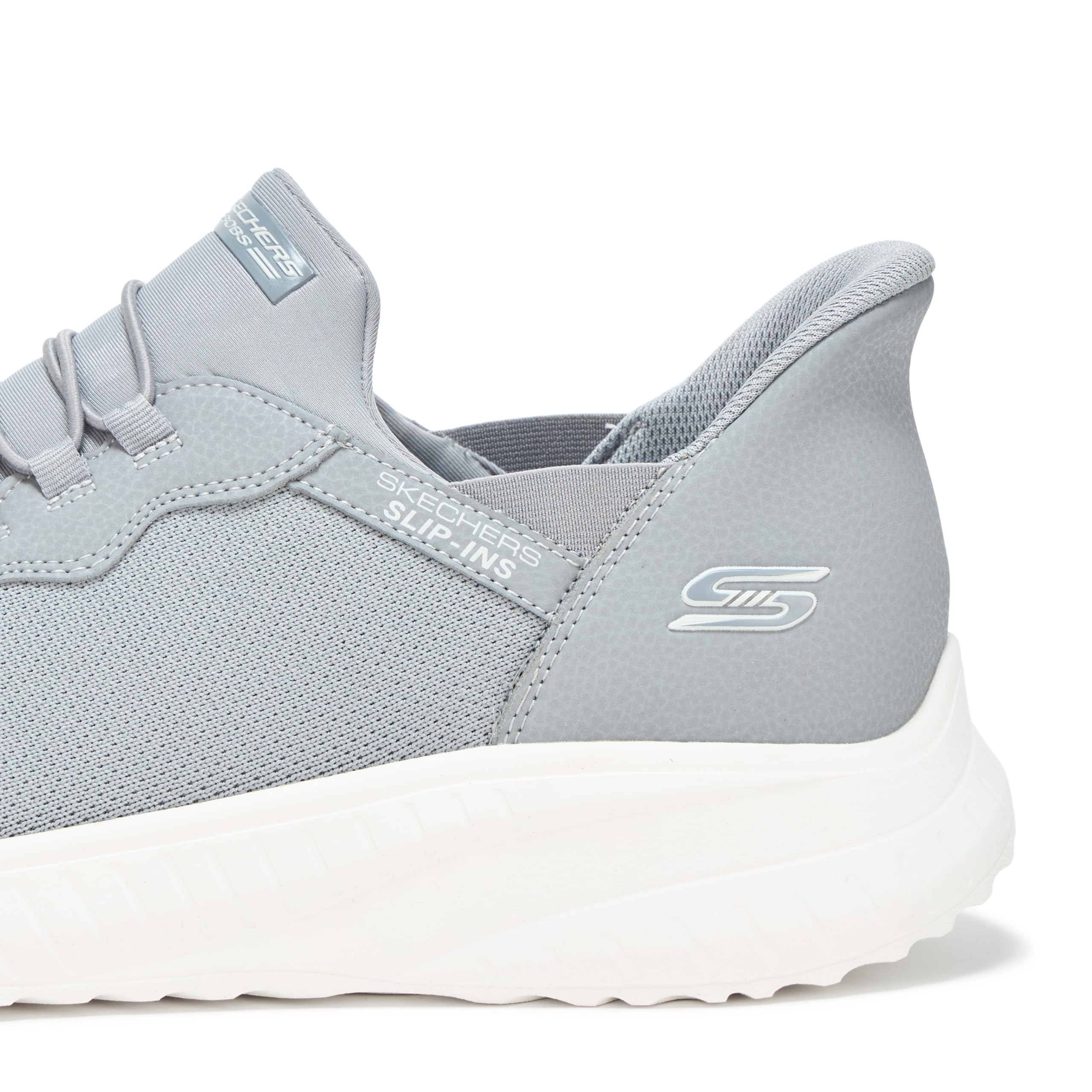 Skechers Hombre Zapatillas Hands-Free Slip-In Bobs Squad Chaos Daily Hype, Gray Knit, 49.5 EU