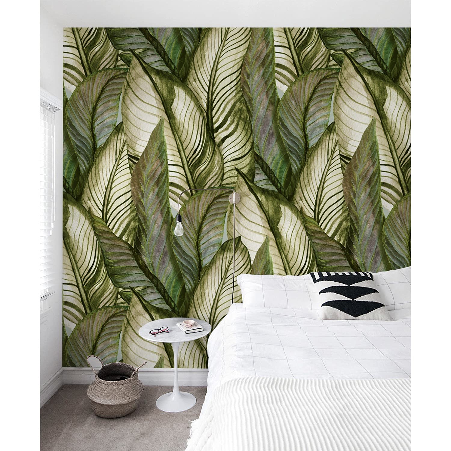 Papier peint Magic-Stick tropical à motif monstera et palmier pour un relooking meuble