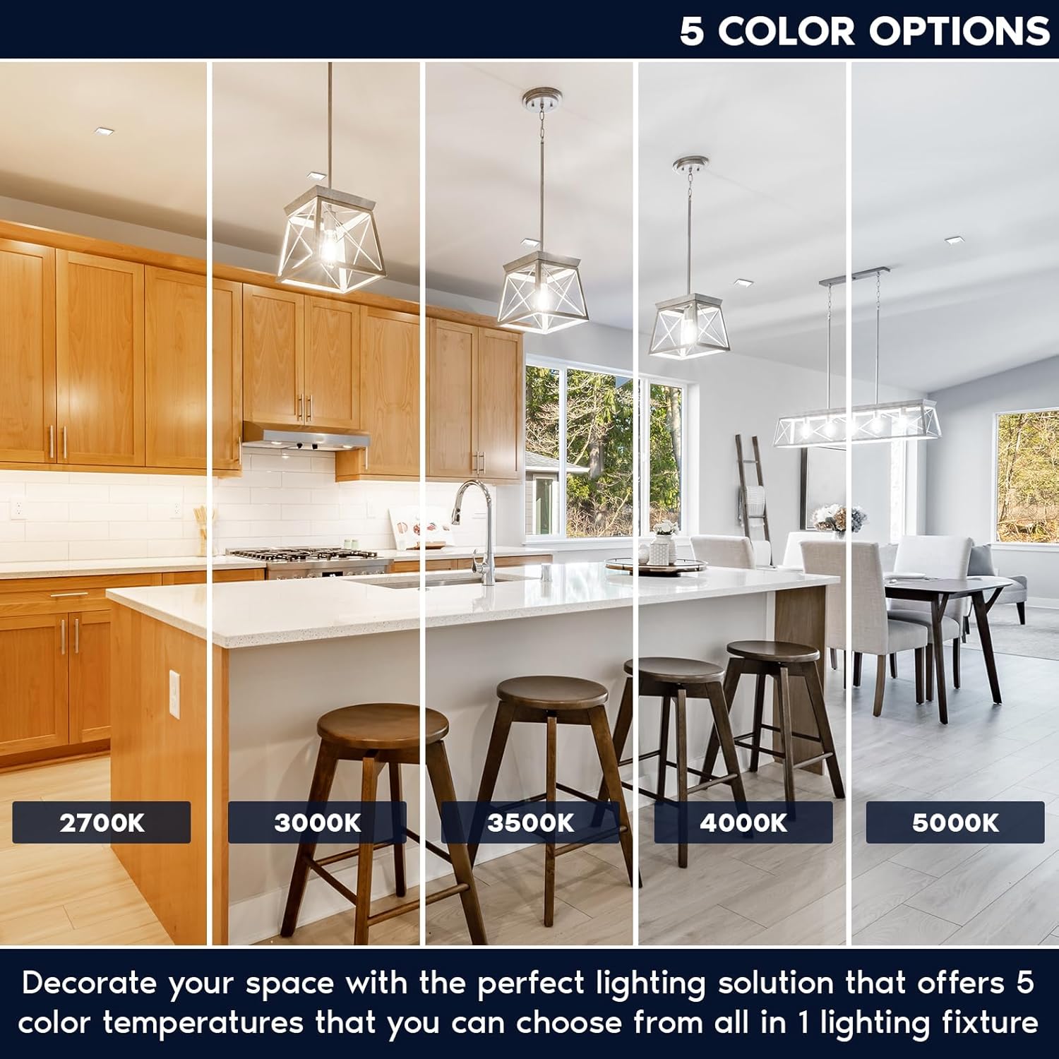 LUXRITE 4 Inch LED Regressed Trimless Spotlight, Push N’ Lock, 5 CCT Selectable (2700K-5000K), 25W, 1950 Lumens, CRI 90, Dual Dimming (0-10V/Triac), 120-277V, ETL Listed, Damp Rated, Square