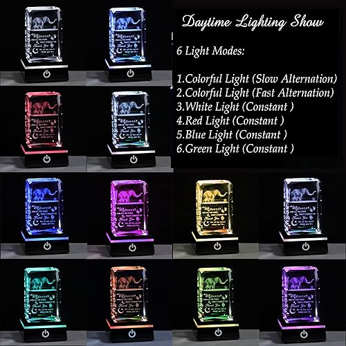 Miniatura 2 de Regalos de cumpleaños para mamá de hija e hijo, estatua de elefante grabada con láser de cristal 3D, regalos para el día de la madre, ideas únicas