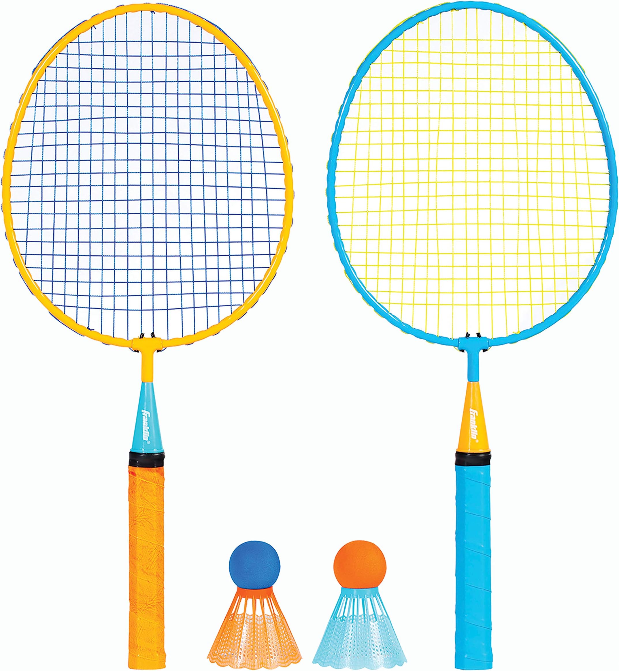 Franklin Sports Badminton Racket Set - Smashminton, Oversize - 2 Player Backyard Youth Set with Birdies for Kids