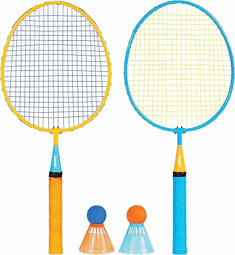 Franklin Sports Juego de raqueta de bádminton para niños juego de raquetas de bádminton de gran tamaño para niños juego de 2 jugadores para patio