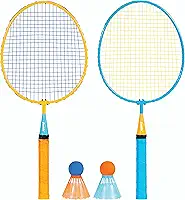 Franklin Sports Conjunto de raquete de badminton – Smashminton, tamanho grande – Conjunto juvenil de quintal para 2 jogadores com pássaros para crianças