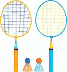 Franklin Sports Conjunto de raquete de badminton – Smashminton, tamanho grande – Conjunto juvenil de quintal para 2 jogadores com pássaros para crianças