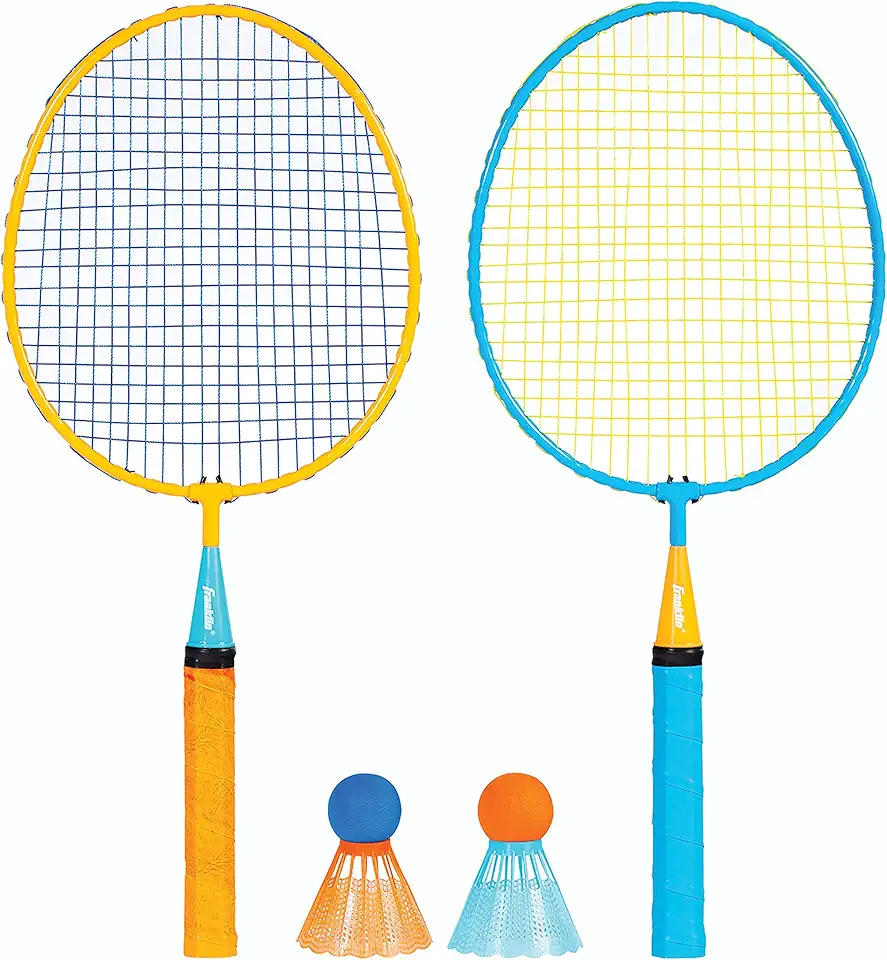 Franklin Sports Conjunto de raquete de badminton – Smashminton, tamanho grande – Conjunto juvenil de quintal para 2 jogadores com pássaros para crianças