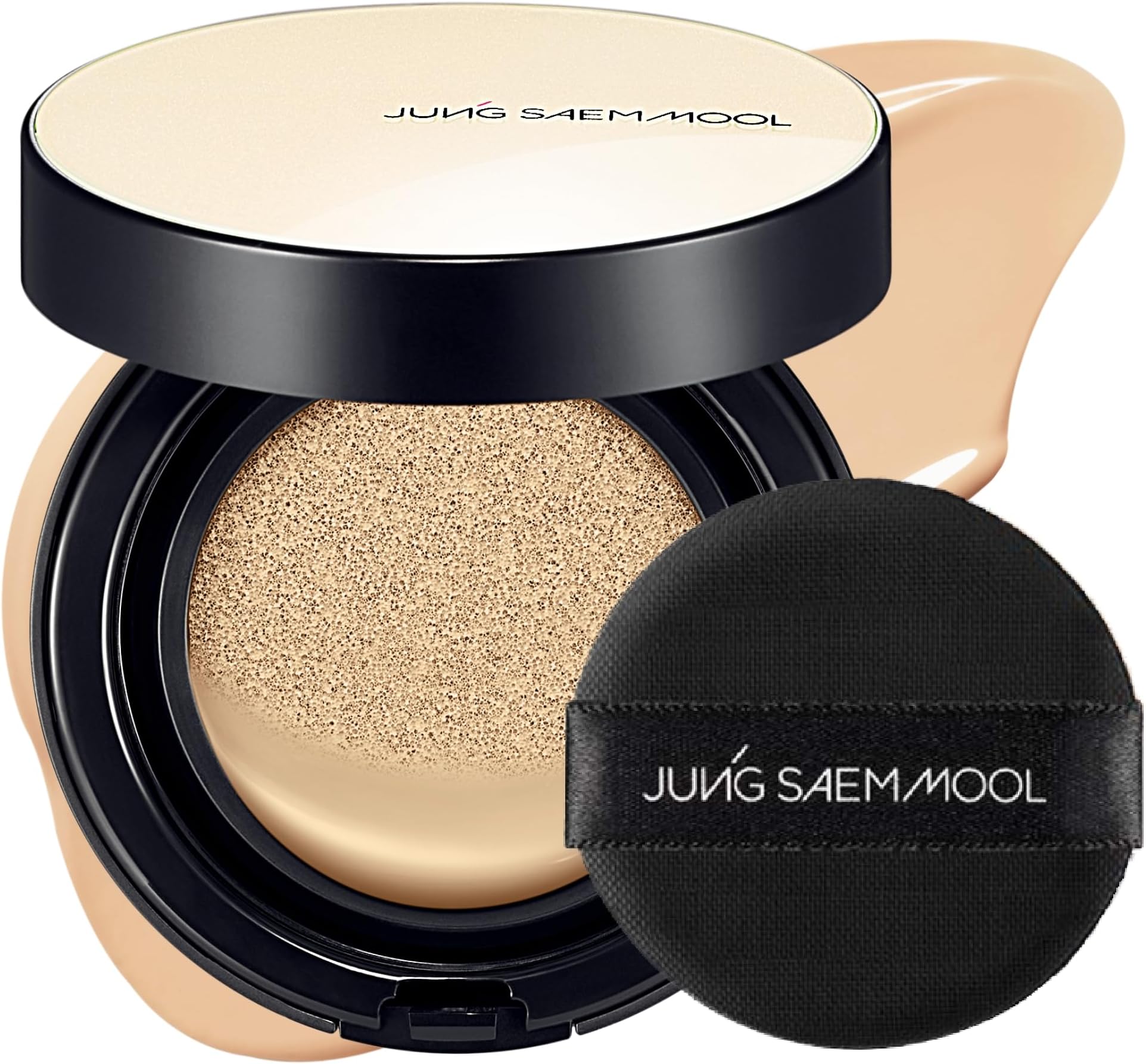JUNG SAEM MOOL OFFICIAL] Essential Skin Nuder Cushion (Light) | Refill not Included | Natural Finish | Buildable Coverage | Korean Makeup Artist Brand | Cream Foundation