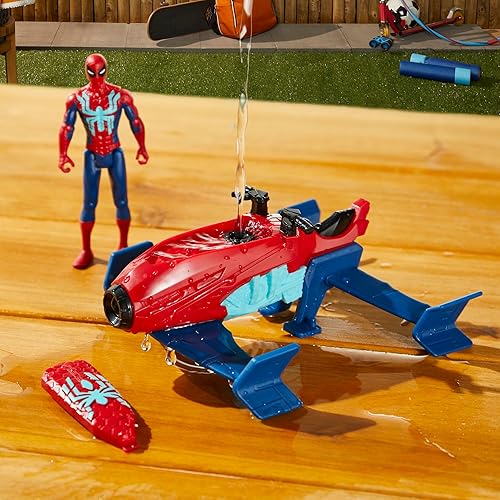 Miniatura 3 de Marvel Epic Hero Series Web Splashers Spider-Man Hydro Jet Blast, figura de acción de 4 pulgadas y juego de vehículos, juguetes de superhéroes para
