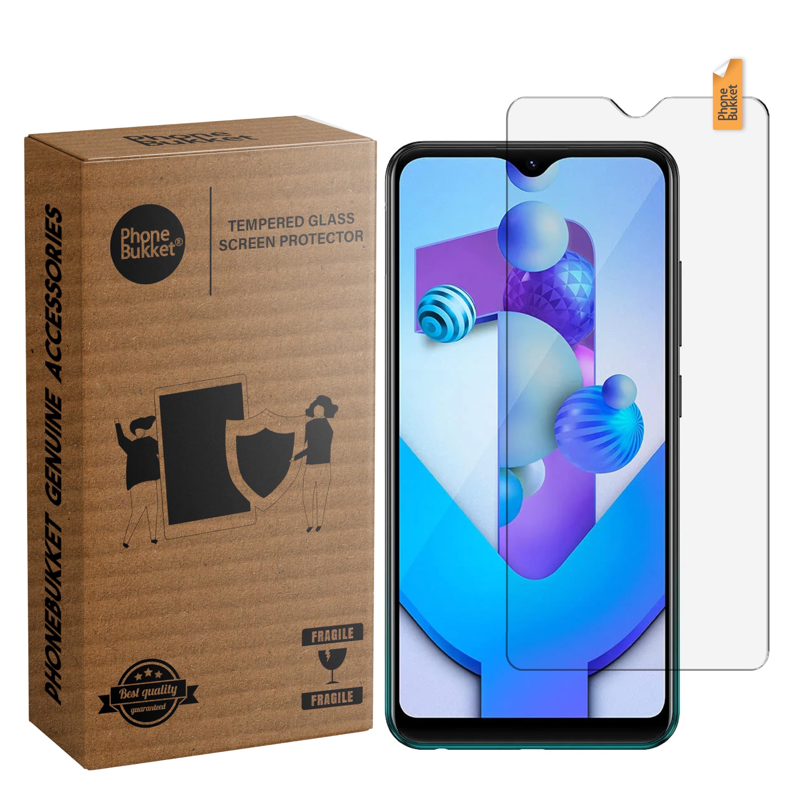 PhoneBukket Tempered Glass Screen Guard Protector for Vivo Y1S (Transparent) Full Screen Coverage, Pack of 1 (B0BVMXHFTL) Amazon Price History, Amazon Price Tracker
