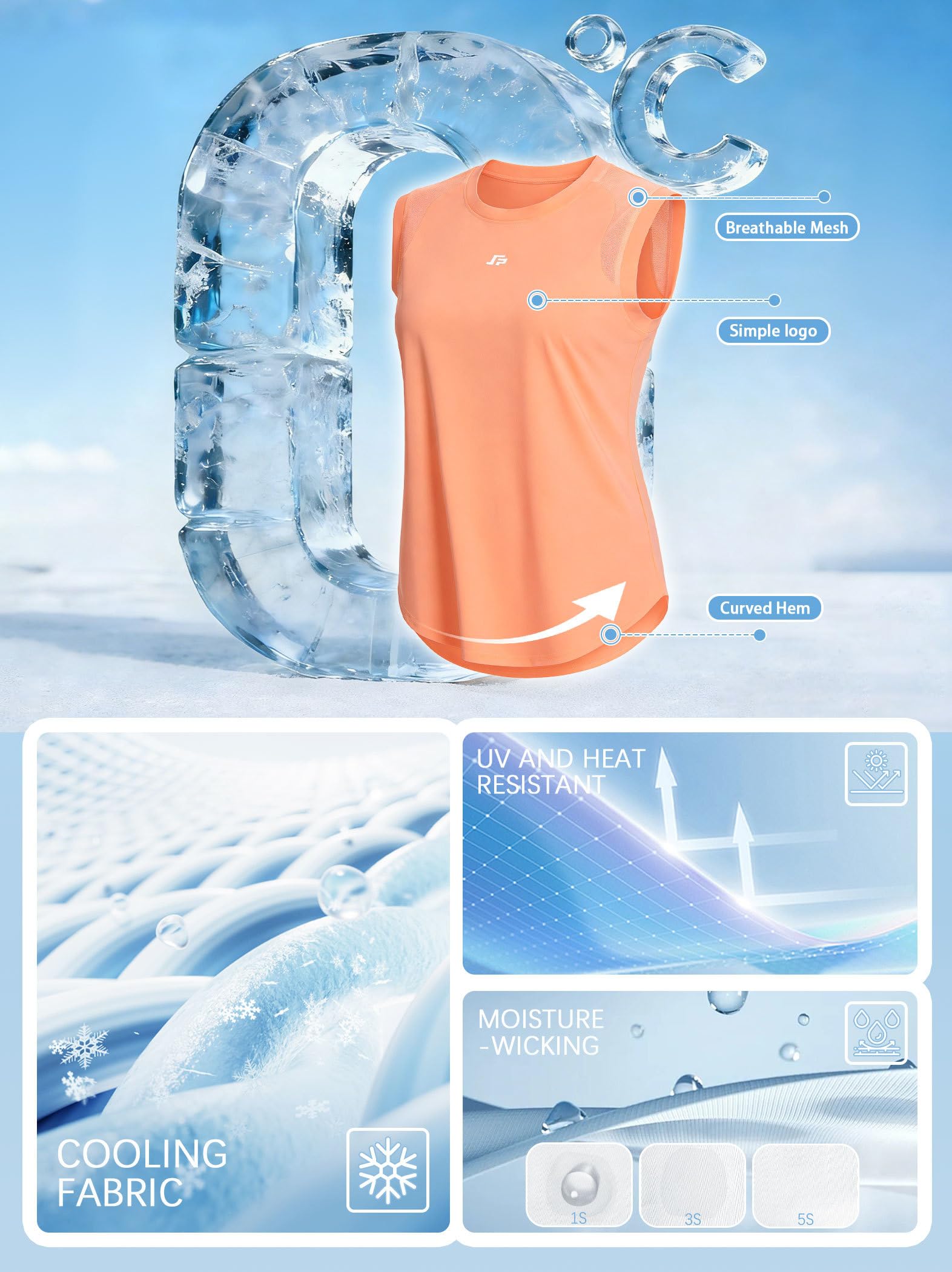ANGEL CITIZ Canotta Sportiva Donna UPF 50+ Top Palestra Senza Maniche Maglia Running Yoga con Rete Traspirante sulle Spalle