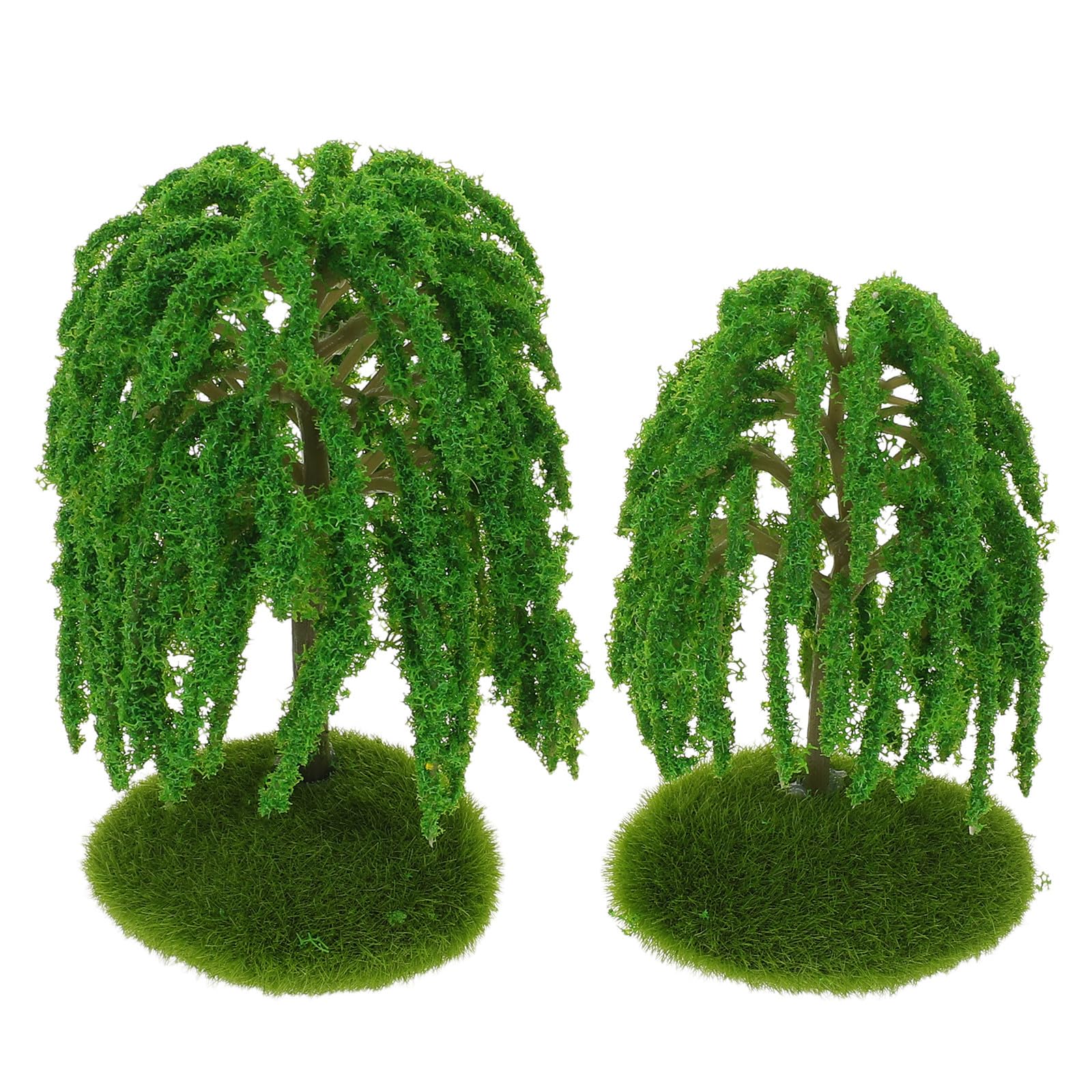 NIYANGLE 6Pcs Miniature Trees Model Set Realistic Willow Landscape Scenery for Architectural Models Train Diorama and Micro Building Decoration