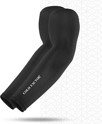 COLD FACTOR Compression Arm Sleeves Cooling, Moisture Wicking, UPF 50+ Sun Protection, Quick-Dry, for Sports, S-M & L-XL