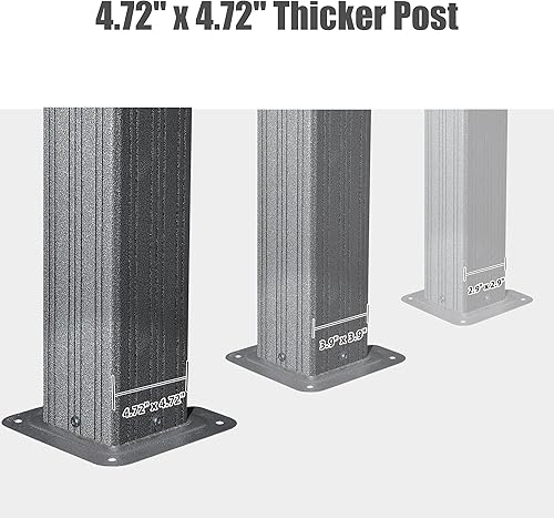 Miniatura 5 de Domi - Cenador de techo rígido de 12 x 12 pies, kiosco de aluminio para exteriores con doble techo de acero galvanizado, canaletas de drenaje,