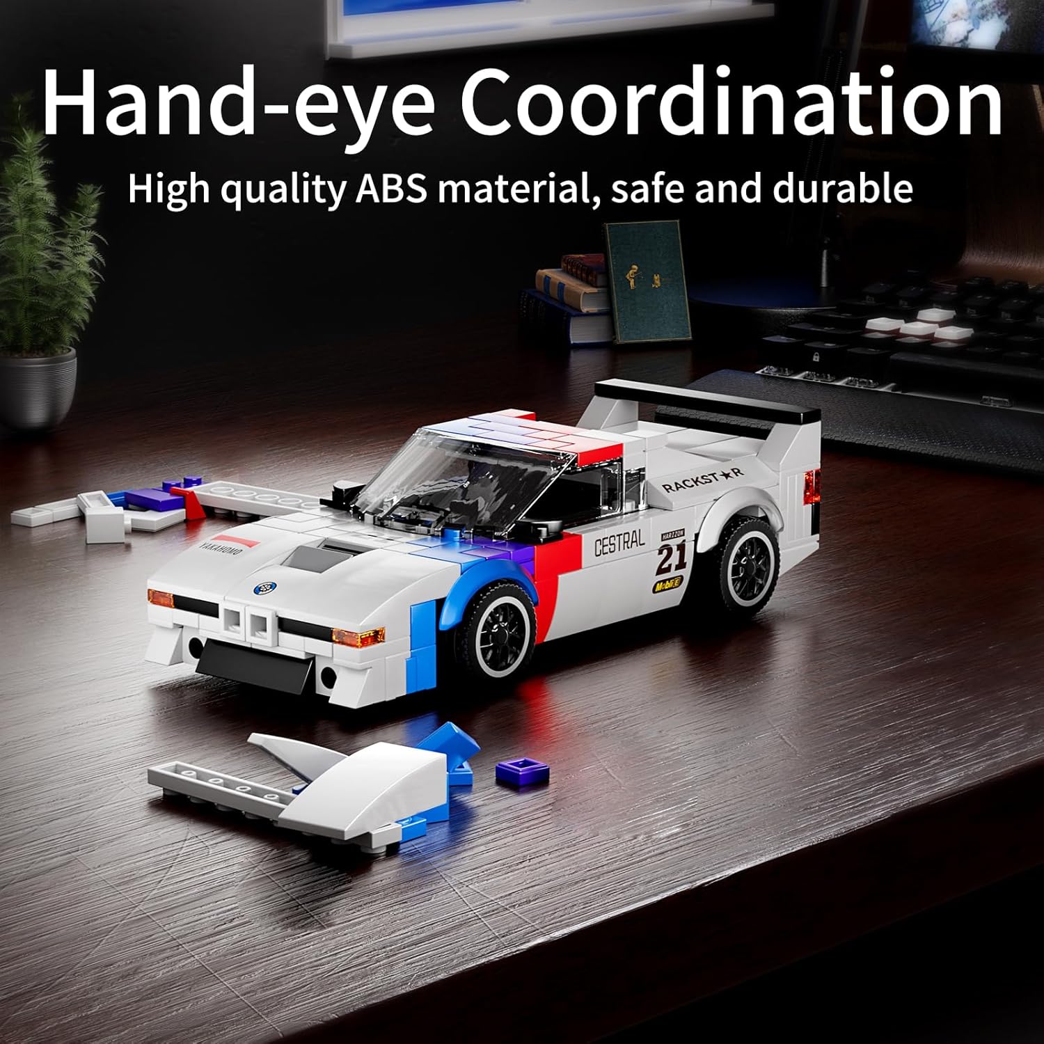 Mould King Speed Champion Race Car Building Toy for Boy Teen Racing Sports Collectable Model Car Construction Toy with Display Case Building Kit for Adults Kids 8+
