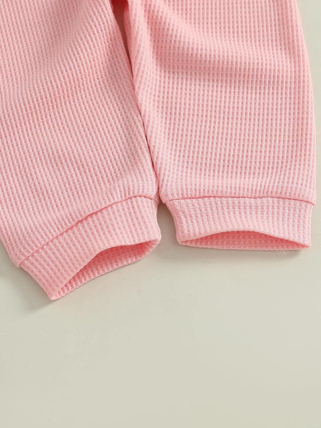 Fernvia Baby Girl Christmas Outfit Toddler Winter Clothes Santa Embroidery Waffle Knit Sweatshirt Pullover Tops Pant Set - Image 7