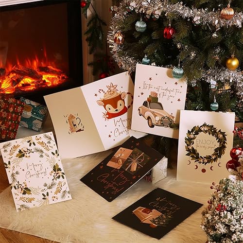 Miniatura 4 de Zhanmai 6 tarjetas de felicitación jumbo de Feliz Navidad de 14 x 20 pulgadas, libro de invitados gigante, tarjeta de regalo de Navidad, tarjeta de