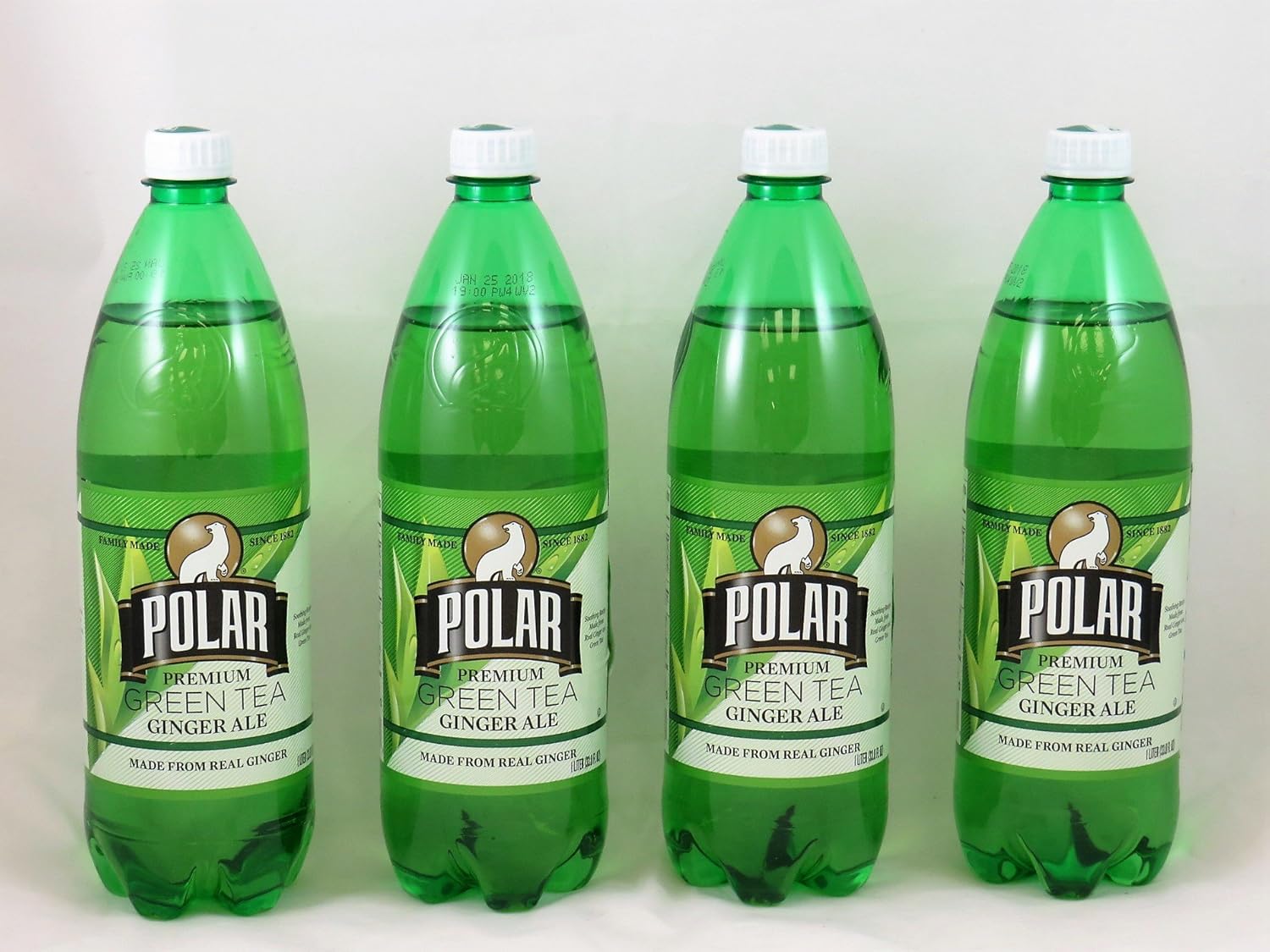 Green Tea Ginger Ale by Polar Beverages 1 liter (33.8 fl