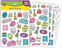 Vista 1 de Teacher Created Resources Pegatinas de feliz cumpleaños de confeti (TCR8585)