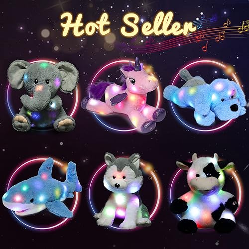 Miniatura 7 de Hopearl Perezoso de tres dedos de peluche con luces LED y música, suave, con volumen ajustable, canciones de cuna, animado, da calma, regalos de