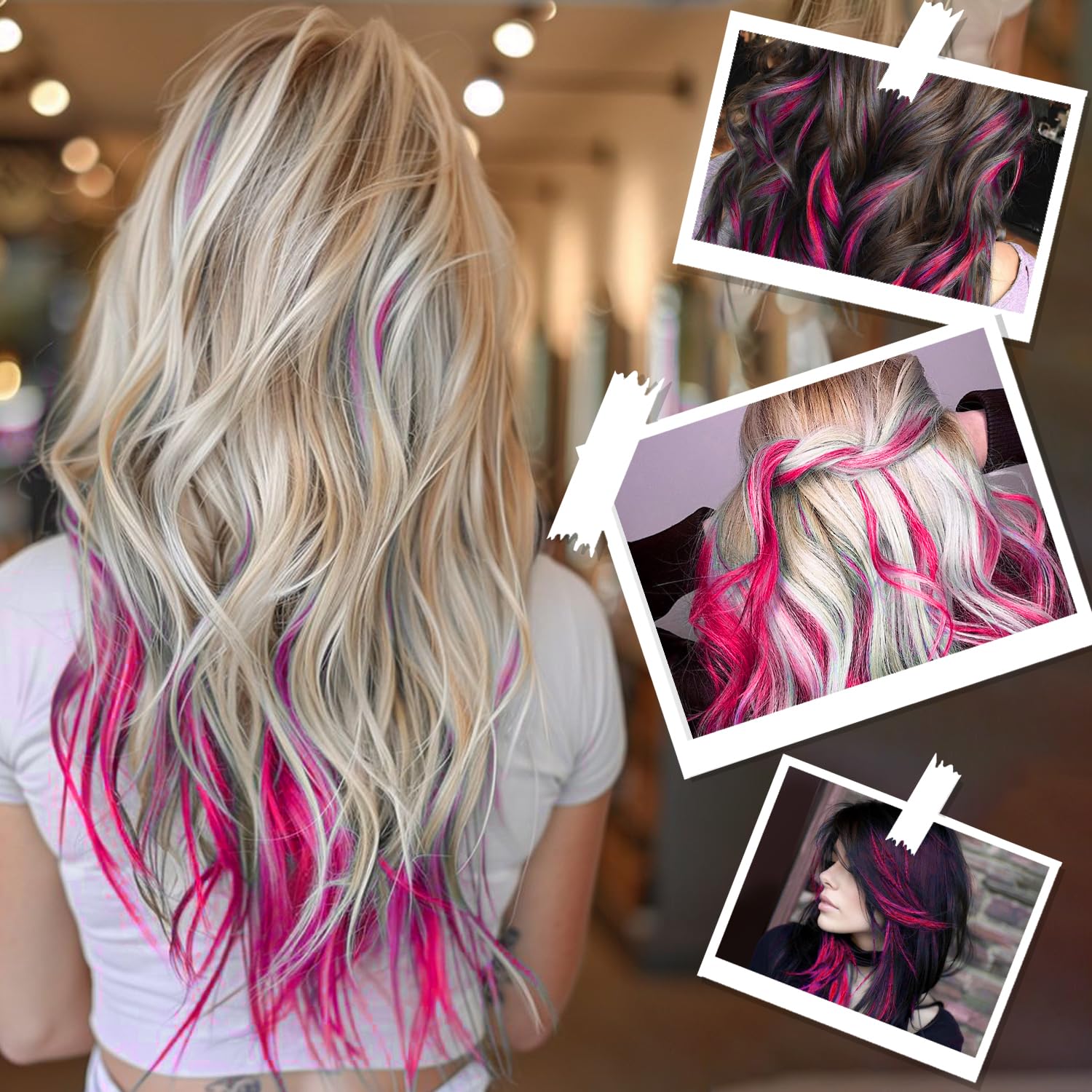 10 Pcs Hair Extensions Clip In, 22 Inch Hot Red Clip In Hair Extension for Kid Girls Women Party Daily Décor - Image 4