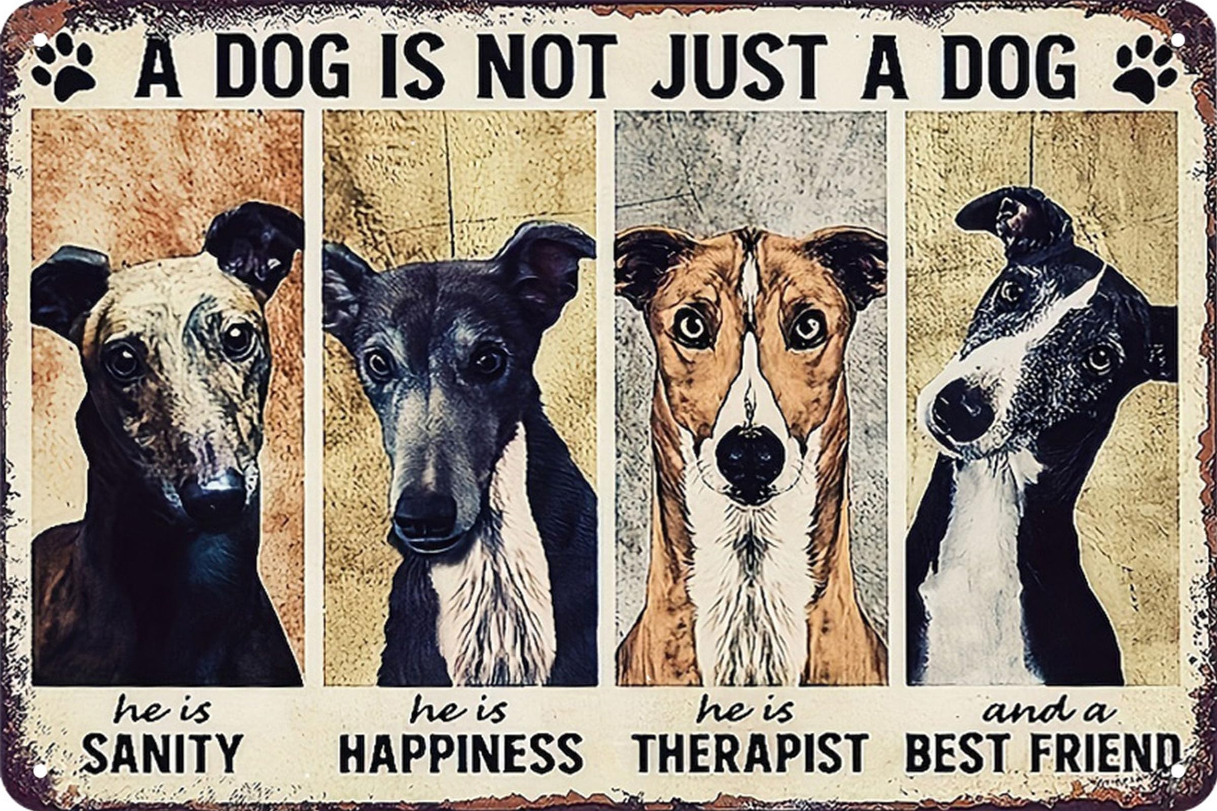 Formeyart Not Just A Dog Vintage Funny Dog Tin Sign,Retro Love Of Dog Metal Sign,Dogs Decor For Dog Lovers Dogs House Fence Farm Home Garage 8X12 Inches (Not Just A Dog)