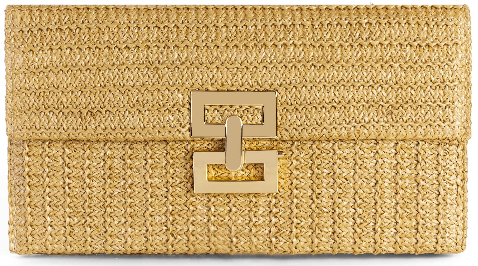 Straw Clutch Purses Women Summer Beach Handbags Boho Woven Envelope Wallet Fold Over Chain Crossbody Shoulder Bag Evening Bag