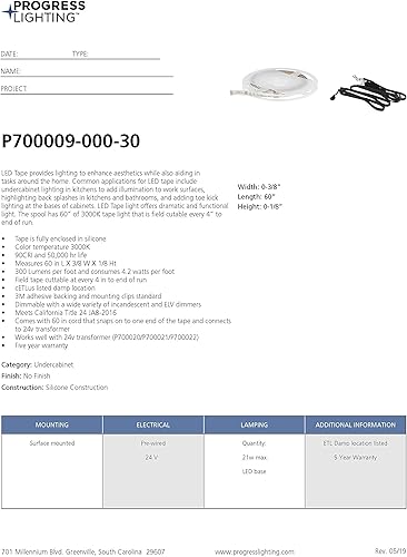 Miniatura 12 de Hide-a-Lite - Cinta LED de silicona de 5 pies, carrete de cinta de silicona 3000K, cortable en campo cada 4 pulgadas