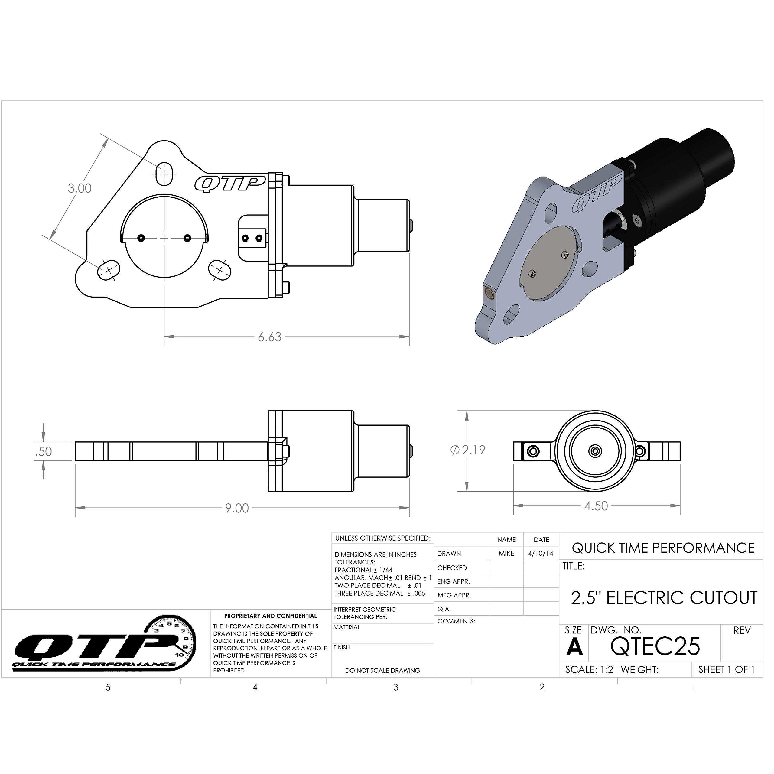 QTP 63mm / 2,5" elektrische Auspuffklappe Klappensteuerung Klappenauspuff Klappe - QTEC25