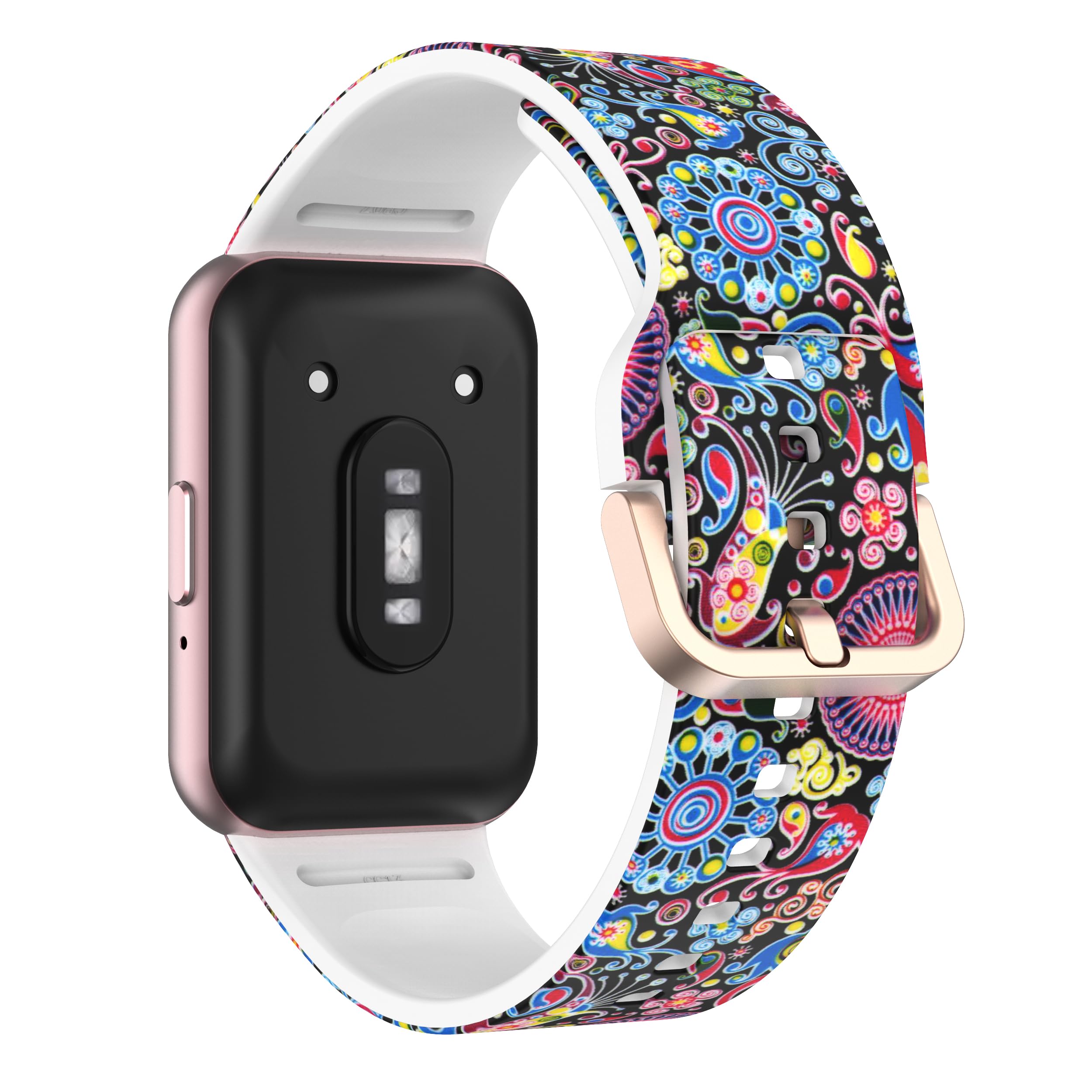 VeveXiao Strap for Samsung Galaxy Fit3 Band Printed Soft Silicone Replacement Band for Galaxy Fit3 Men Women Strap, Silicone, fireworks