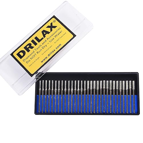 Miniatura 13 de Drilax Dremel - Juego de 30 brocas de diamante de 0.118 in (1/8 pulgadas) compatibles con Dremel para fabricación de joyas, vidrio marino, conchas