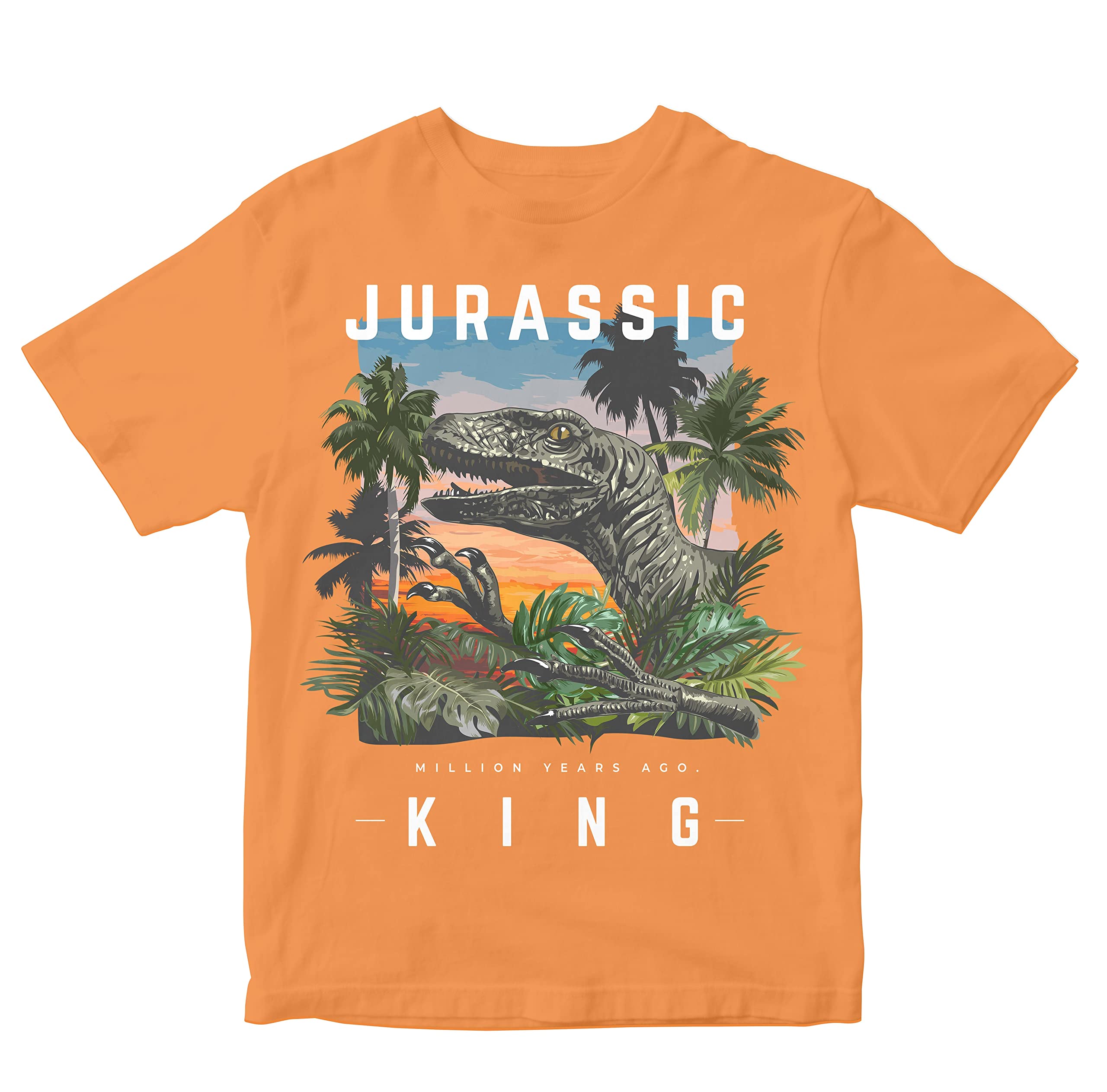 Heybroh Kids T-Shirt Jurassic King T-Rex 100% Cotton Boy's Girl's Regular Fit Unisex T-Shirt