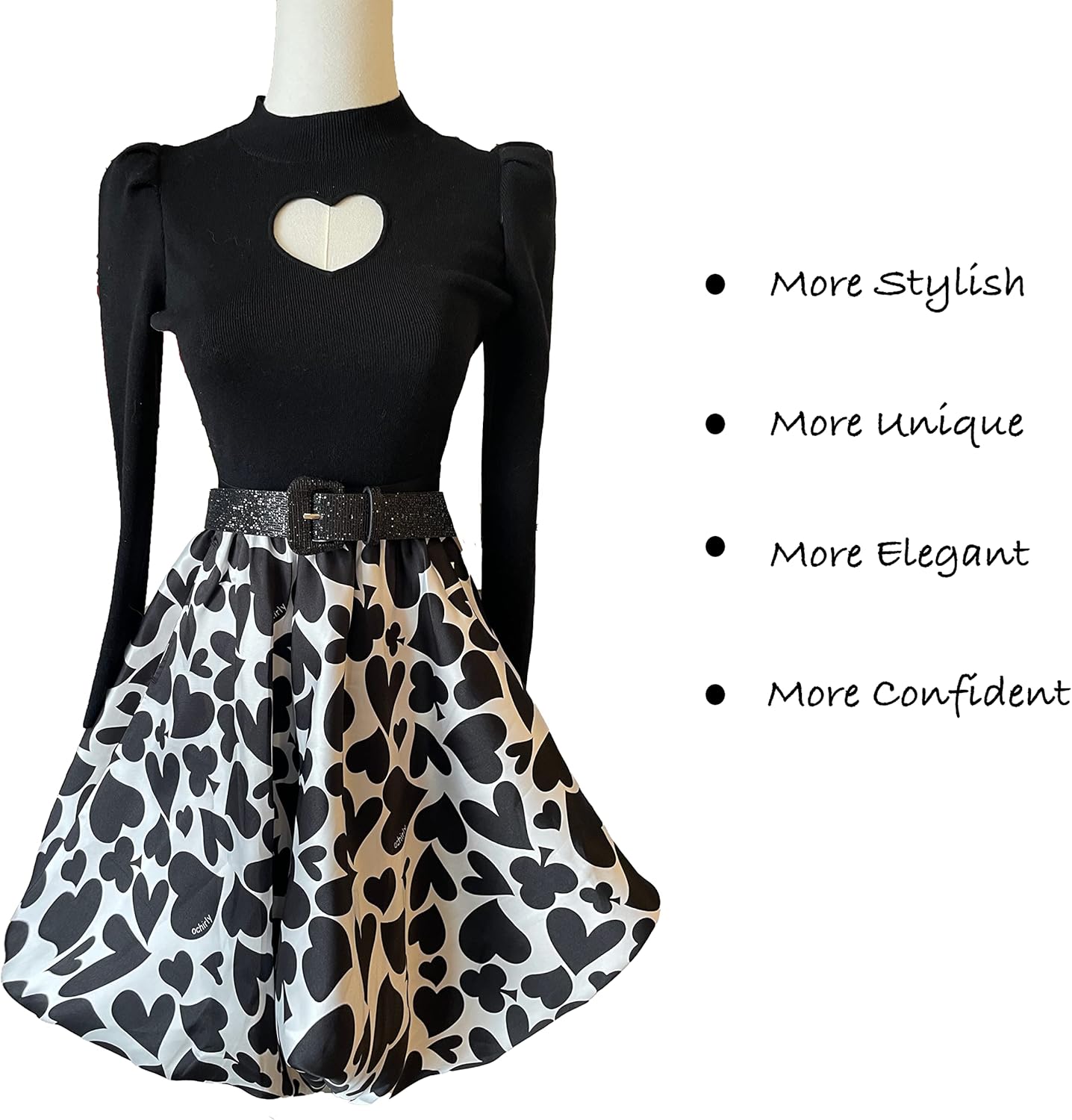 COTIM COYIN Broad Girls Sequin Sparkly Leather Belt - Image 2