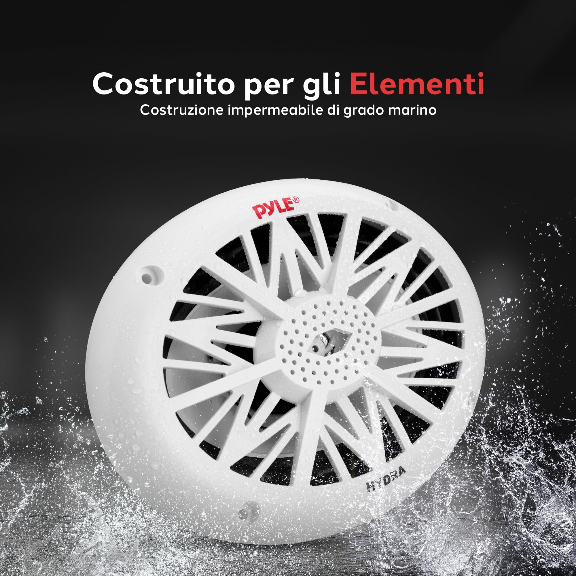 Pyle Altoparlanti Marini, 15x23 Cm 2 Vie Impermeabili 260 Watt Casse Audio, Stereo da Esterno per Barca e Veicoli Aperti, Speaker Bianchi