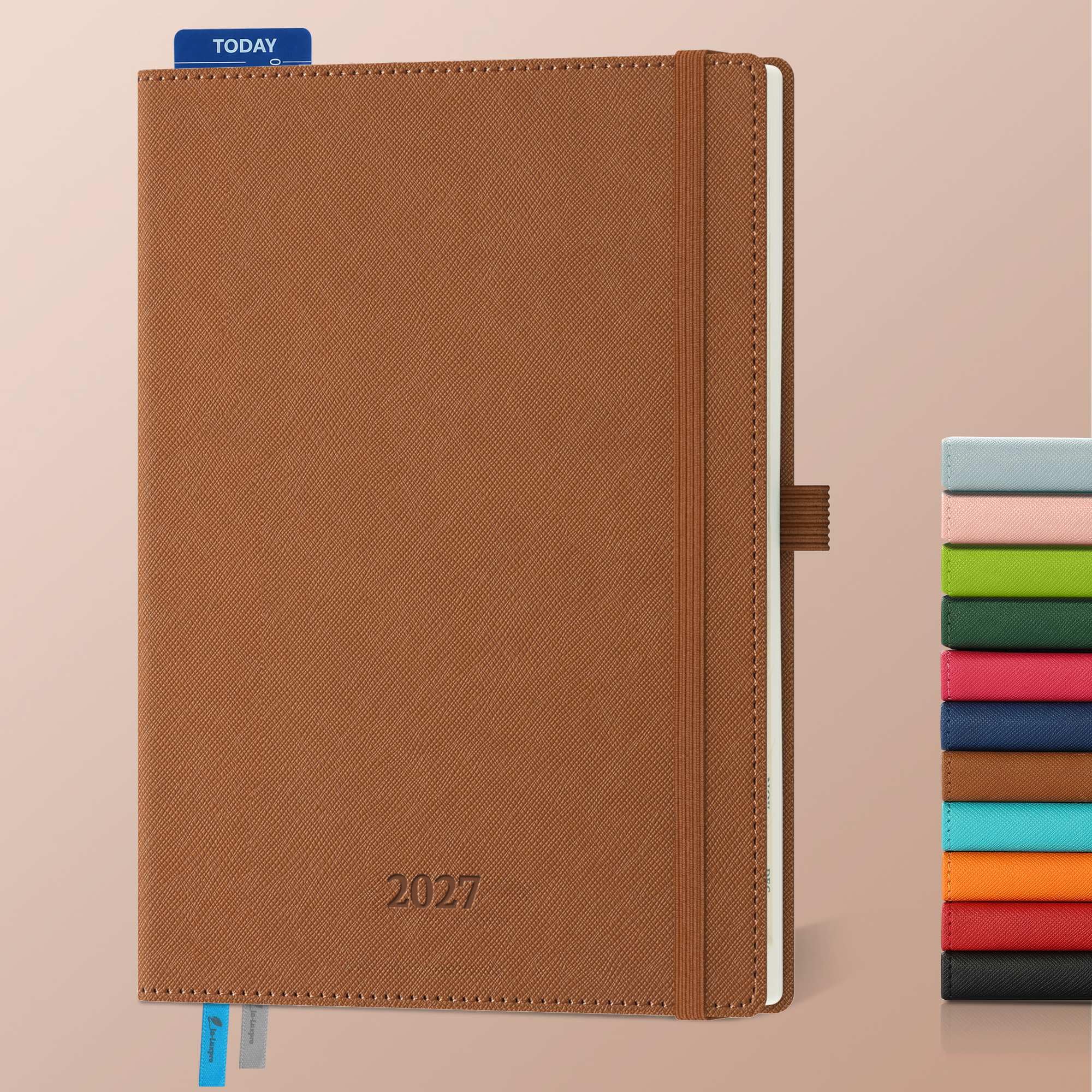 IN-LUXPRO 2027 Weekly Monthly Planner Brown