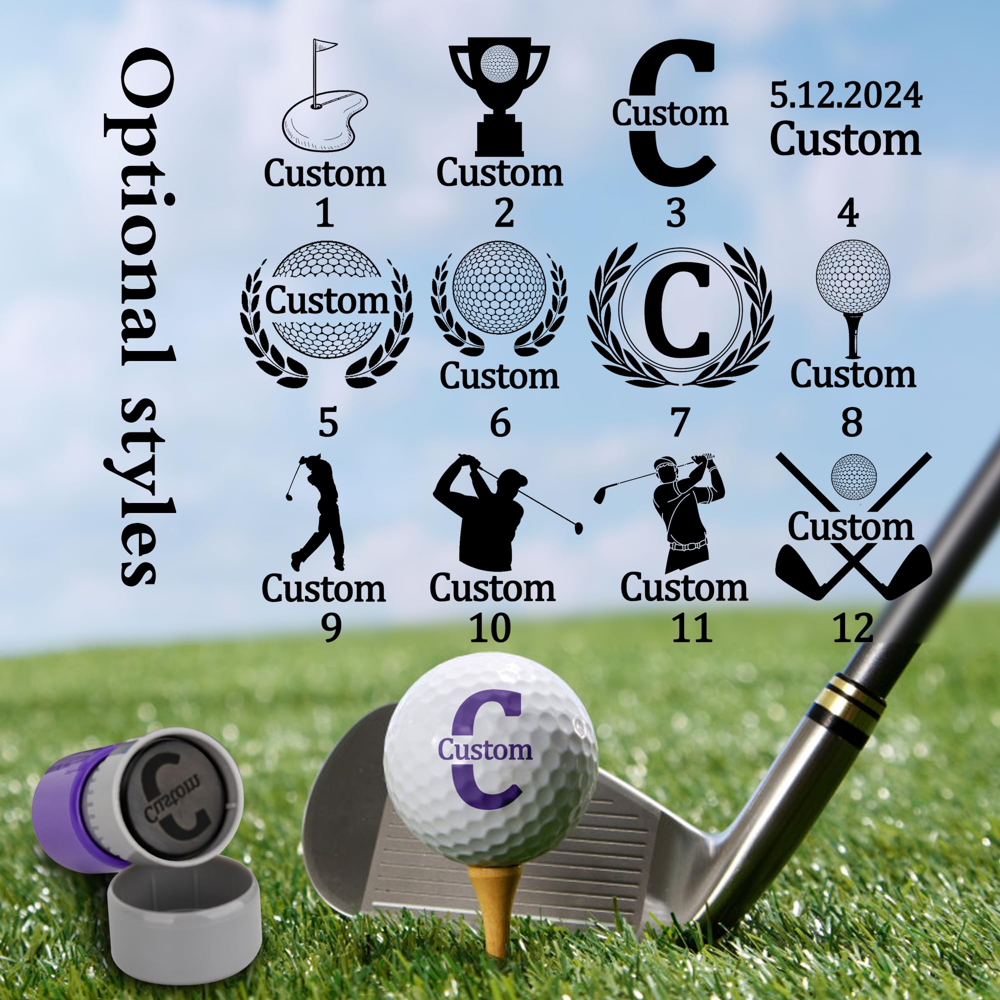 Sello de Bola de Golf Personalizado Marcadores de Bolas de Golf Personalizados Sello Nombre Pelota Golf Sello de Bola de Golf con Monograma Regalos para Golfistas Golf Lover Accesorios de Golf