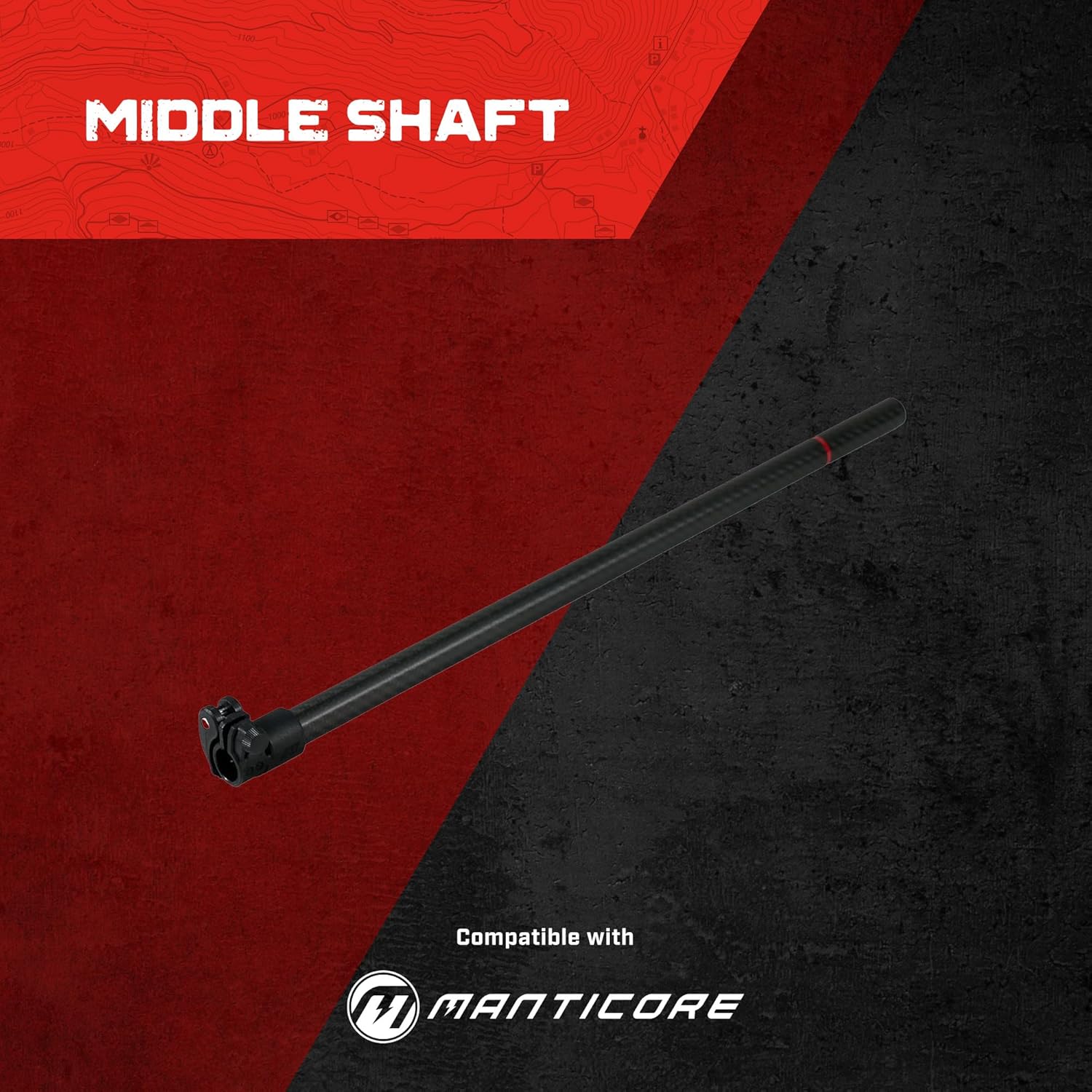 MINELAB 20.5" Carbon Fiber Middle Shaft Assembly Replacement Kit for MANTICORE Metal Detector