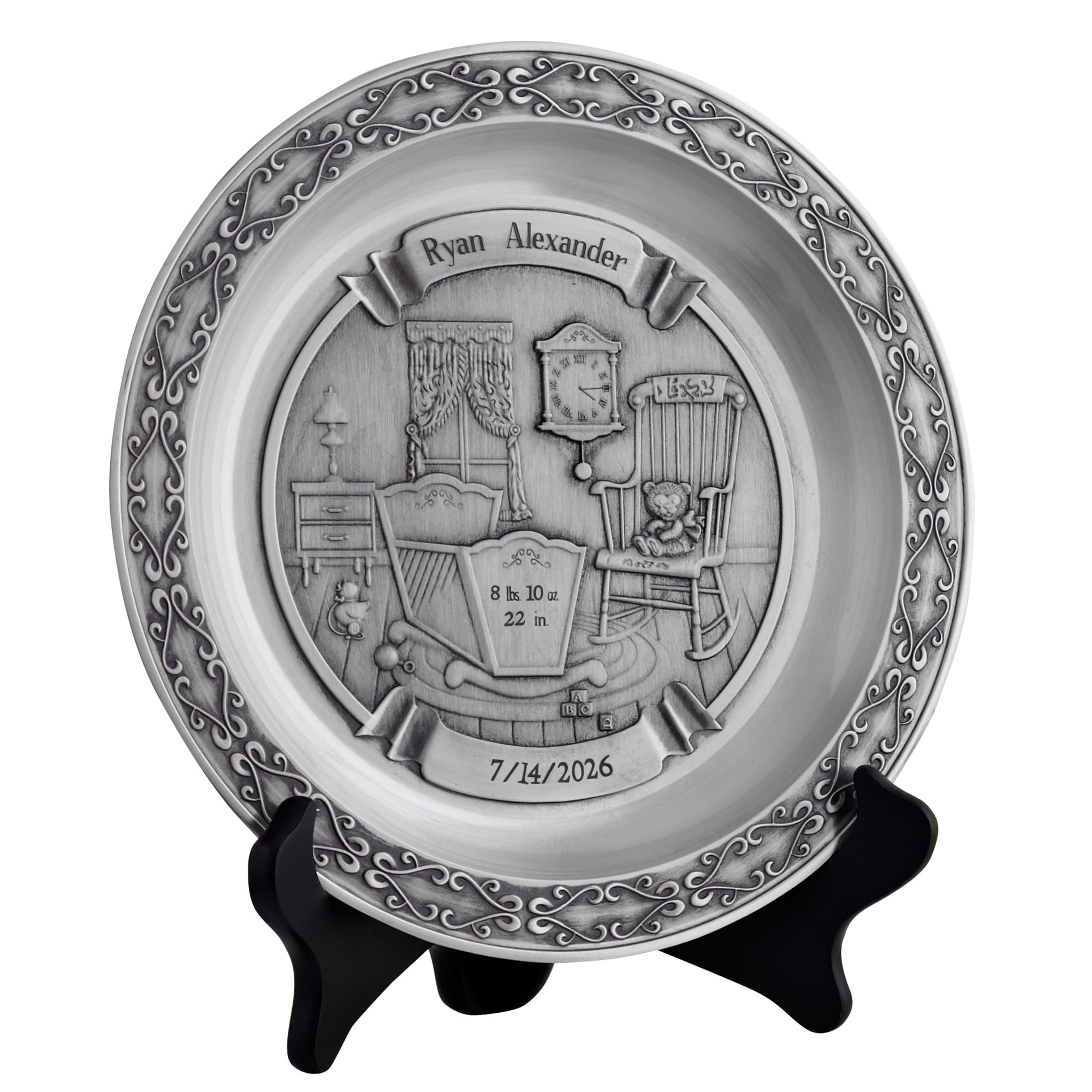Amazon.com: Let's Make Memories Personalized Pewter Baby Plate
