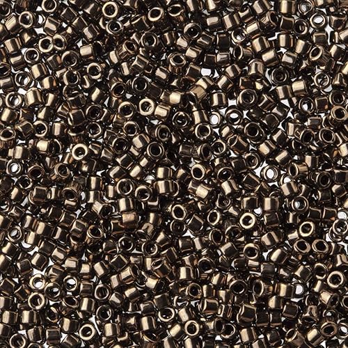 Miniatura 4 de Miyuki Paquete de cuentas de semillas Delica: tamaño 11/0, colección de paletas metálicas marrón oscuro DB22, DB26, DB29 - 3 tubos de 0.25 oz ea
