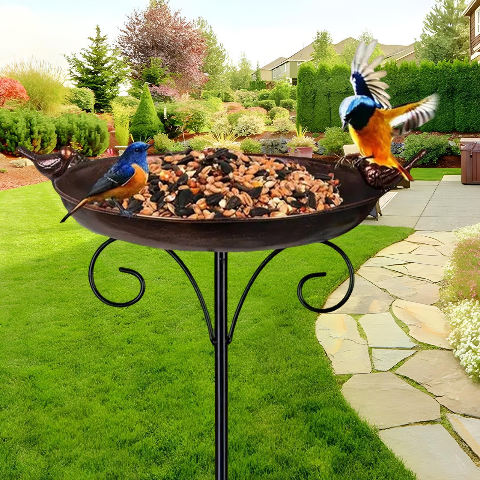 Bain d'Oiseau Vintage Bassine de Bain Abreuvoir pour Oiseaux