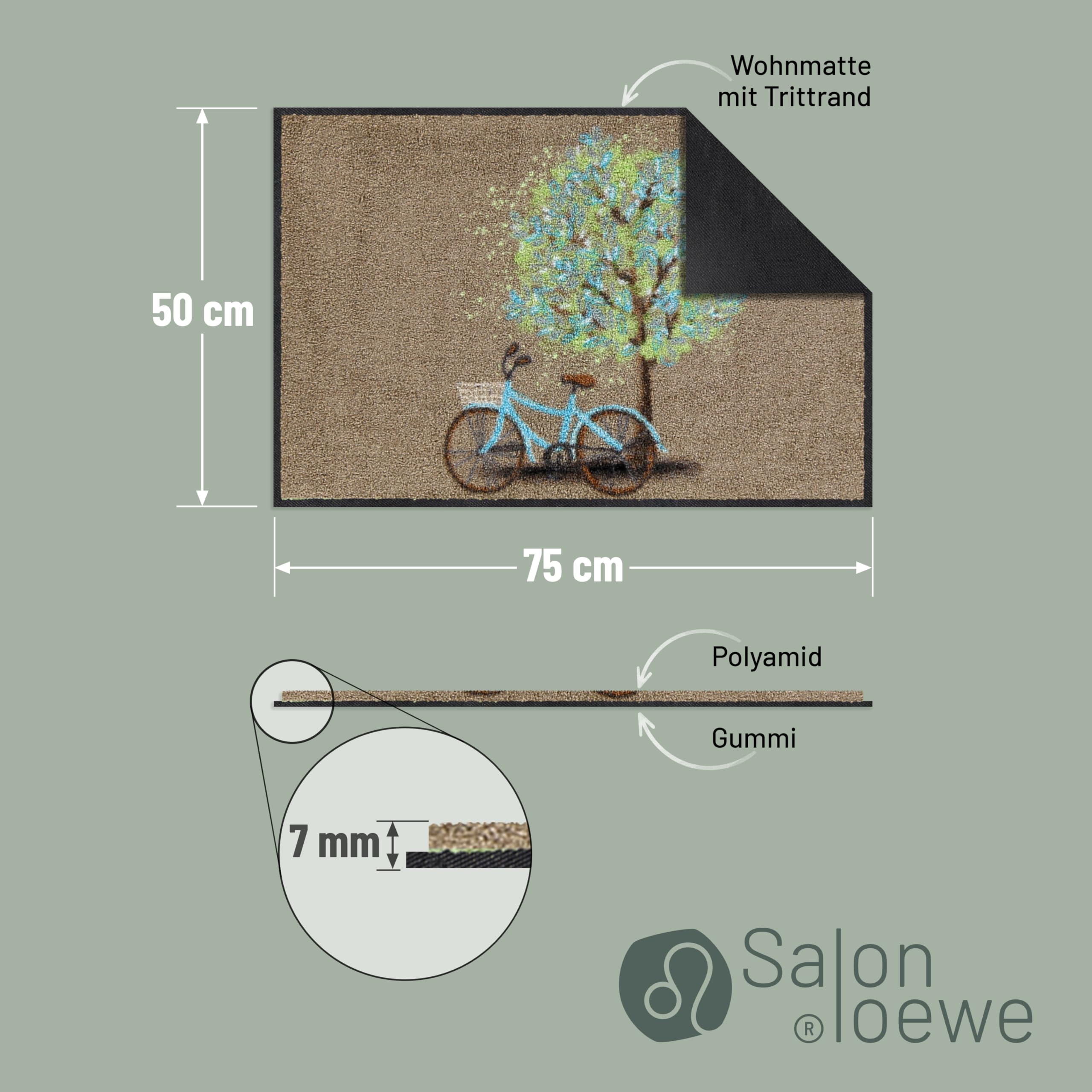 Salonloewe Paillasson Resting Tree - 50 x 75 cm - Avec motif - Lavable - Pour l'intérieur et l'extérieur