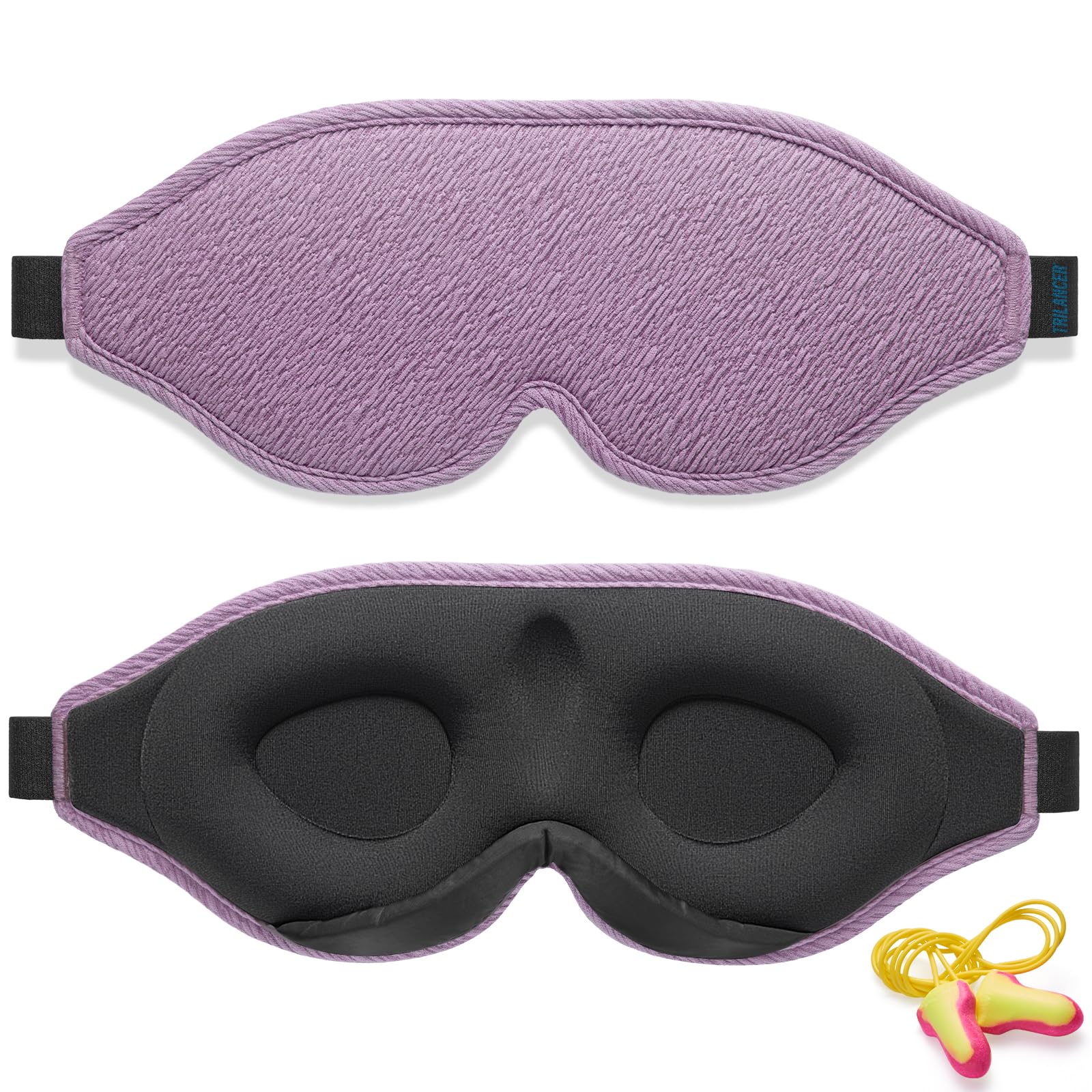 Antifaz para Dormir Innovador para Hombres y Mujeres, Máscara con Diseño que Bloquea la luz y la Claridad al 100%, para Dormir, Tomar una Siesta, Meditar, Descansar bien y Viajar（Violeta）