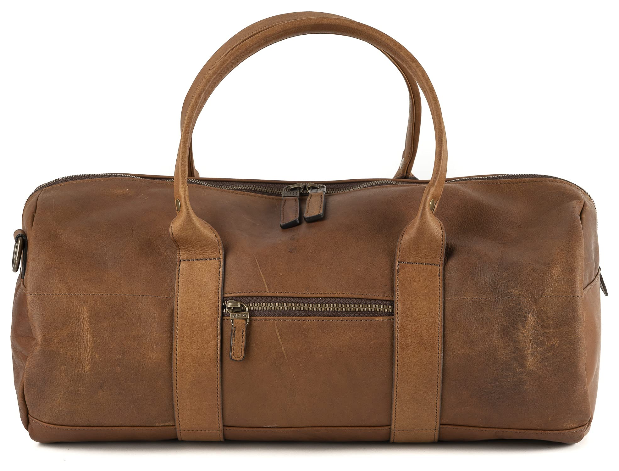 Moore and Giles Heirloom Oak Reclaimed leather Duffel, Brown