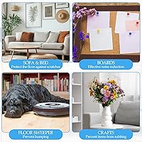 Vista 78 de Zonon 4 rollos de tiras de fieltro de 120 pulgadas con cinta adhesiva de fieltro para muebles, rollos de tiras autoadhesivas de poliéster resistente