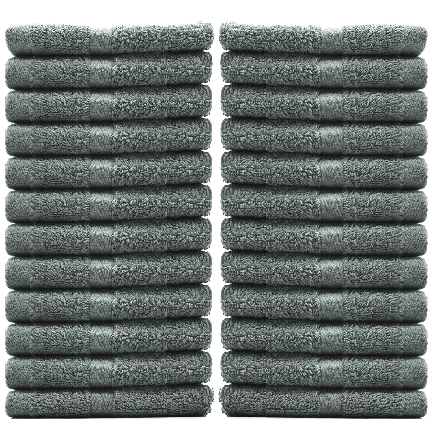 12 Pack 100% Cotton Washcloths – Super Soft & Absorbent Face Cloths, 33x33cm, 520 GSM, Fingertip Towels