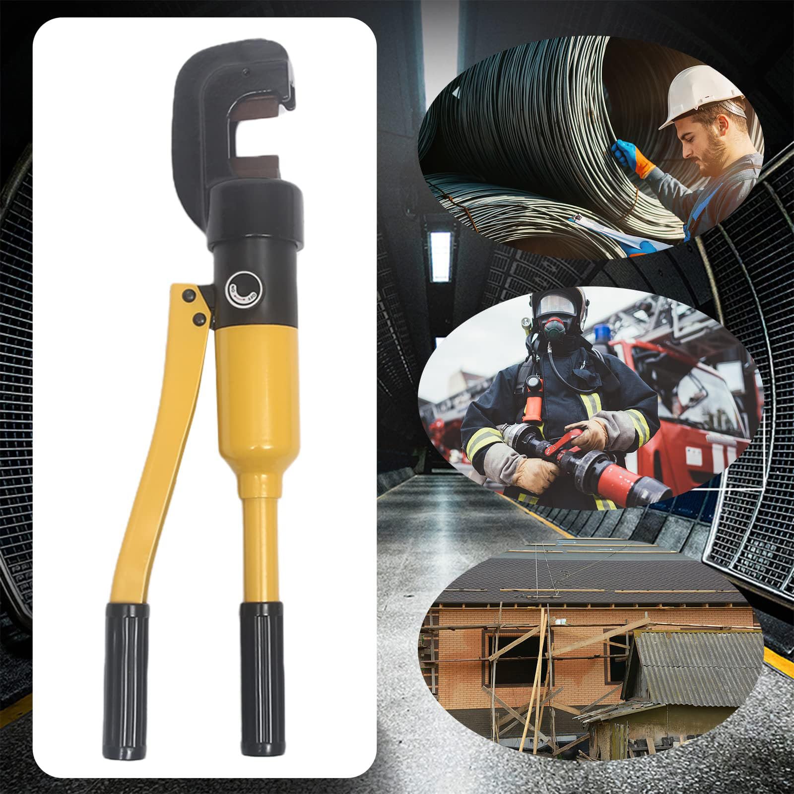 Cortador de pernos hidráulico para corte de barras de refuerzo, cortador de acero de 8/12 toneladas, herramienta industrial resistente para acero estructural, corta hasta 16 mm de refuerzo