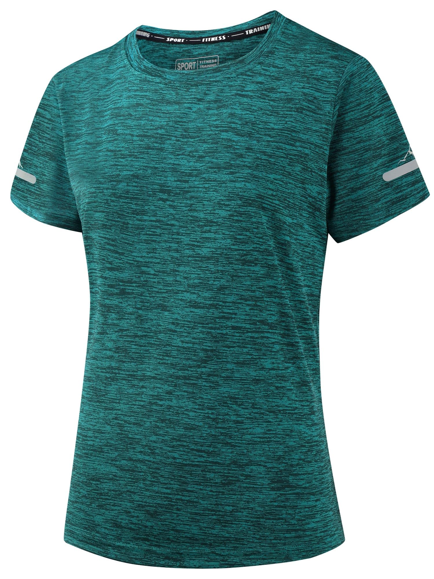 Peakwell Damen Sportshirt Atmungsaktiv T-Shirts Top Kurzarm Laufshirts Funktionsshirts Sport Oberteile